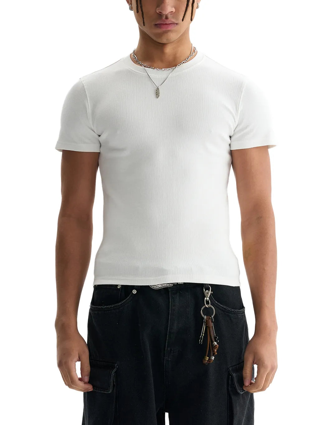 LUXURY TERMINAL - Men's Bodycon Ribbed Crop Top