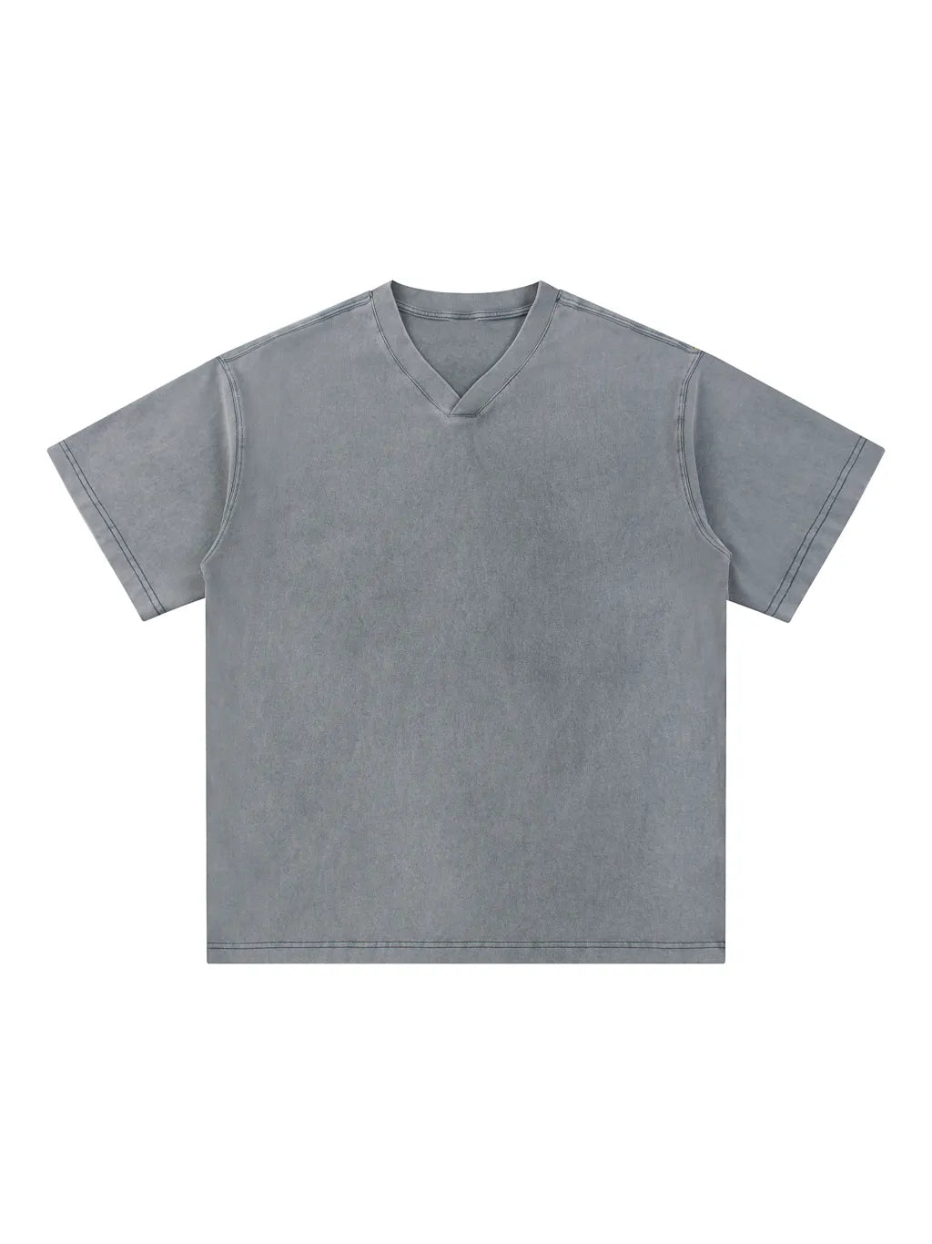 LUXURY TERMINAL - Snow Washed V-Neck Cotton T-Shirt