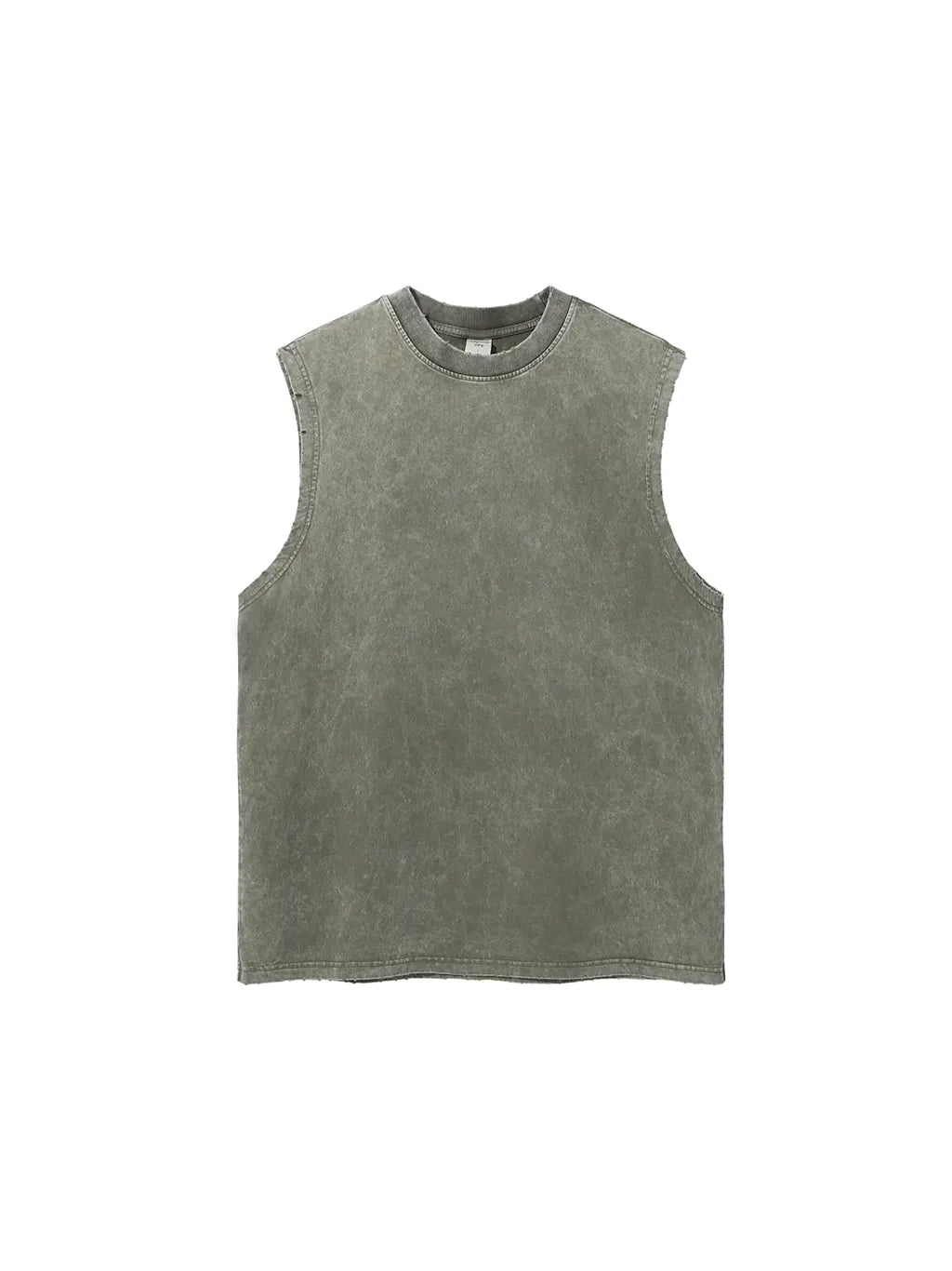 LUXURY TERMINAL - Snow Washed Frayed Hem Tank Top