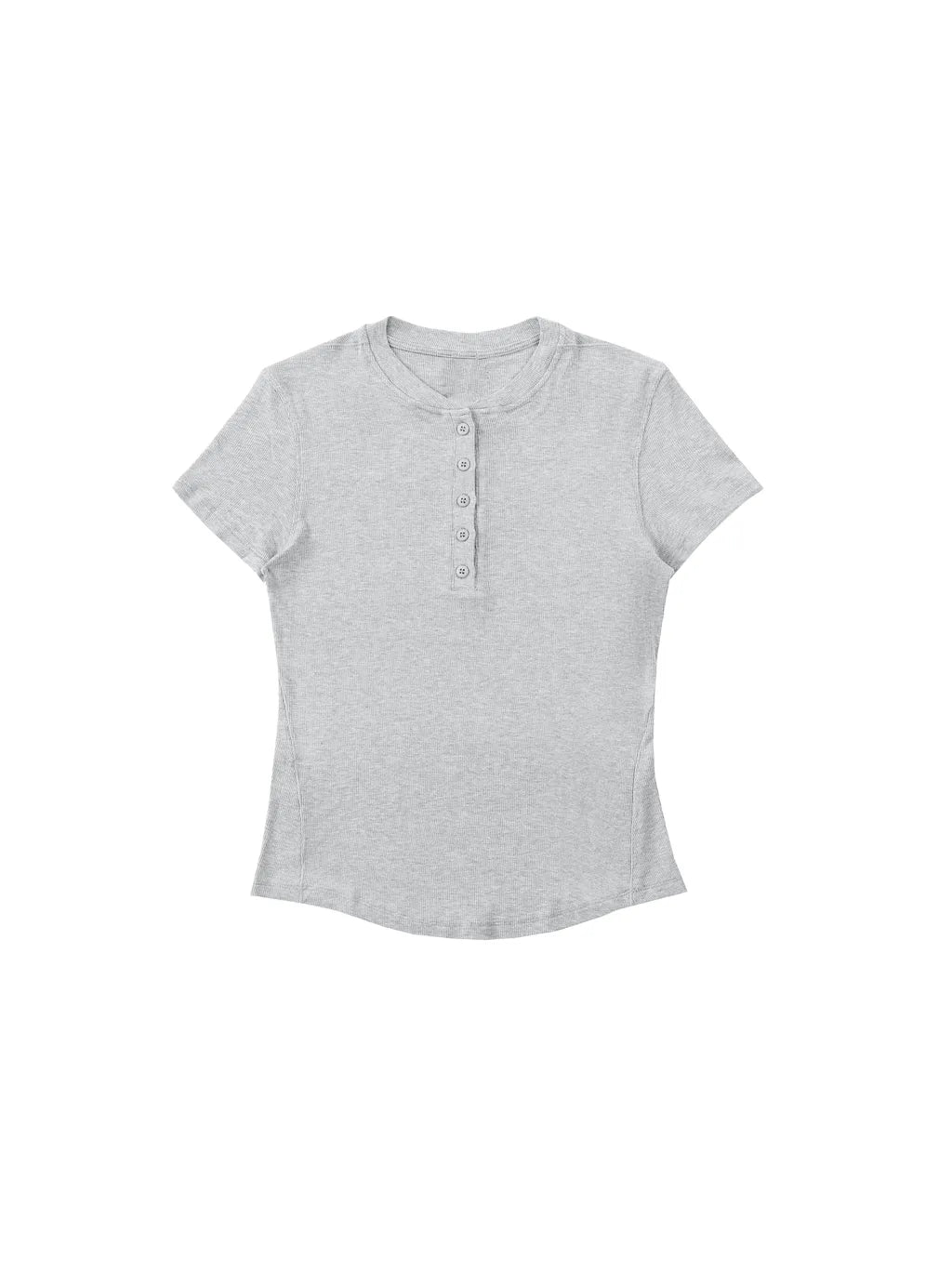 LUXURY TERMINAL - Modal Bodycon Henley Shirt