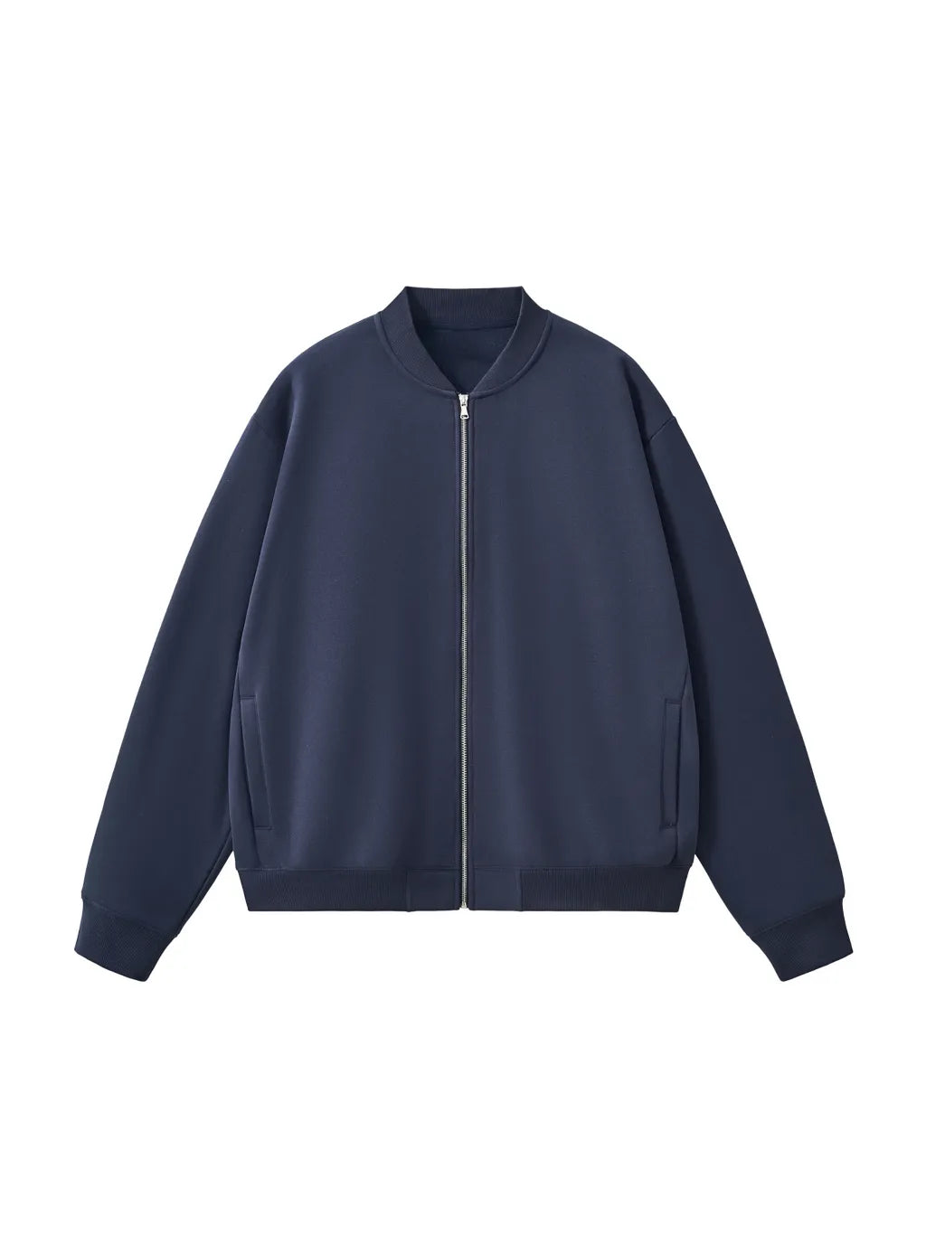 LUXURY TERMINAL - Essential Zip-Up Fleeced Varsity Jacket