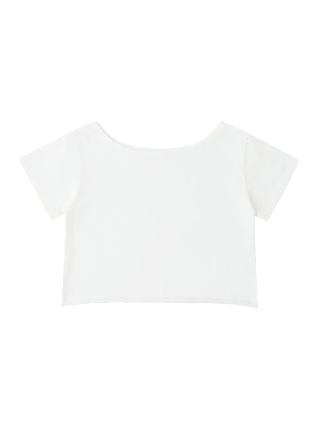 LUXURY TERMINAL - Off-Shoulder Rolled Hem Cotton T-Shirt