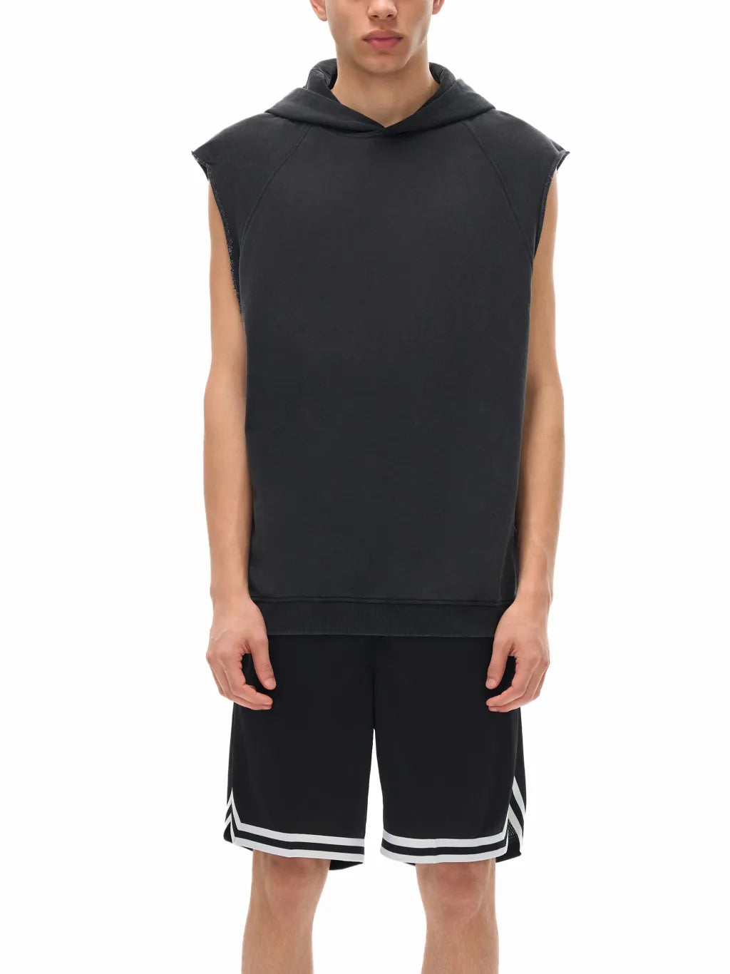 LUXURY TERMINAL - Snow Washed Sleeveless Hoodie