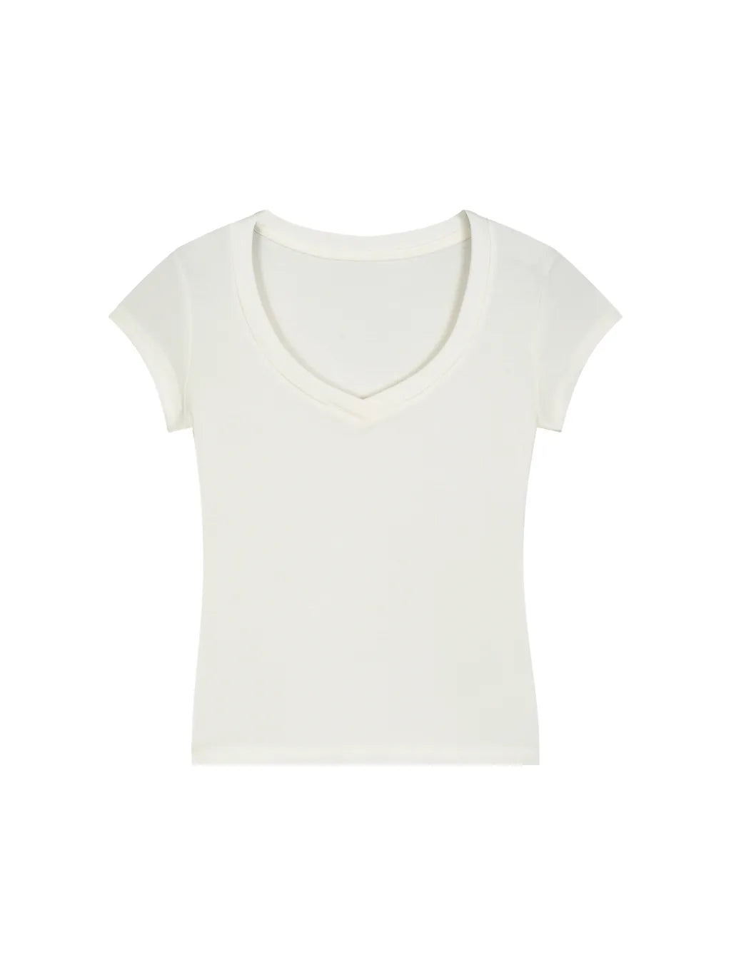 LUXURY TERMINAL - Essential V-Neck Bodycon T-Shirt
