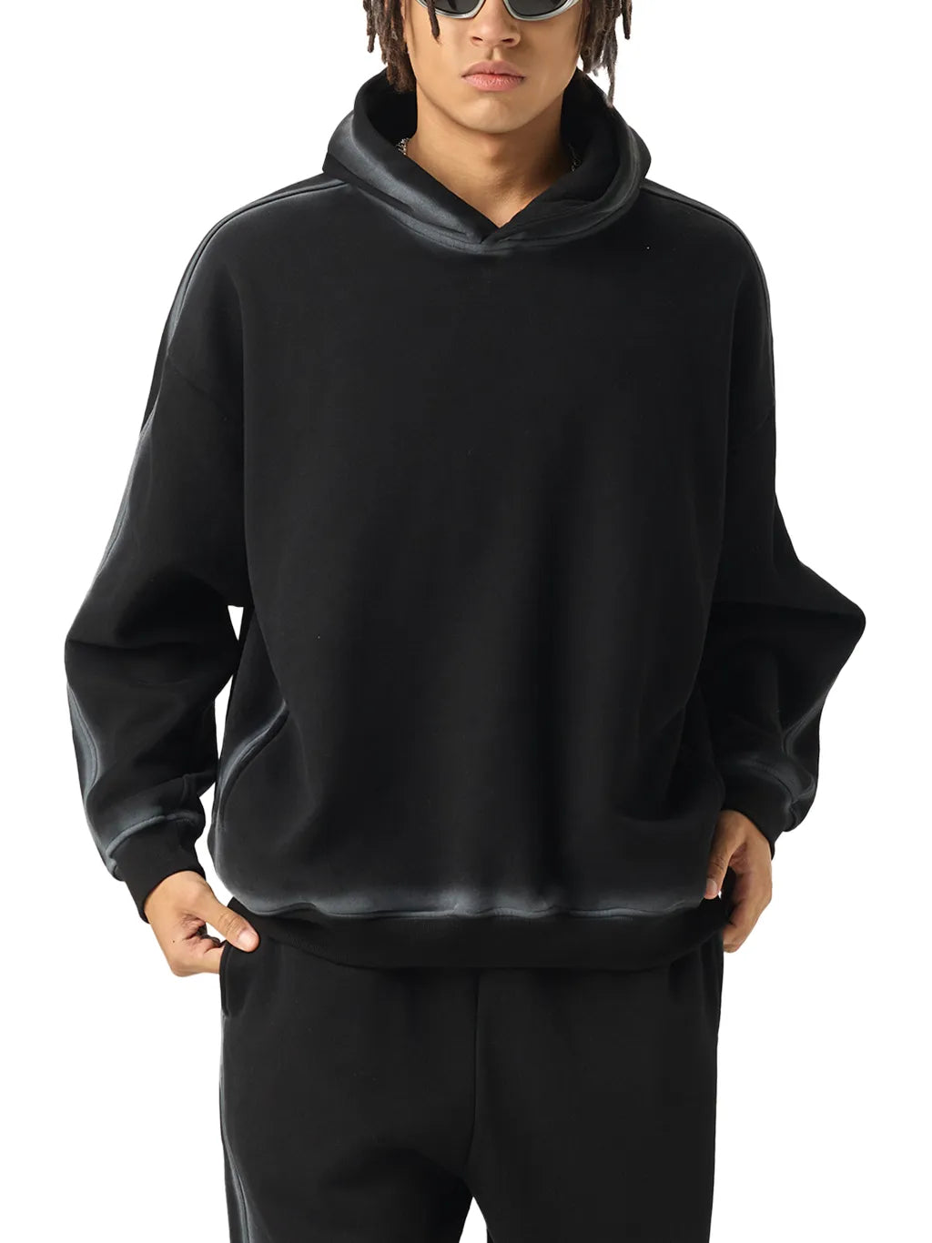 LUXURY TERMINAL - Sunfaded Edge Fleece Hoodie