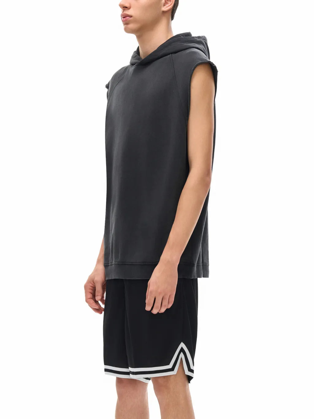 LUXURY TERMINAL - Snow Washed Sleeveless Hoodie