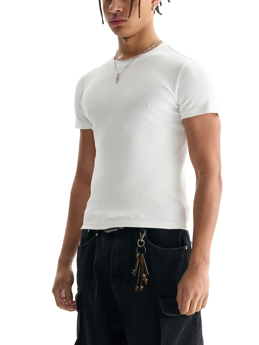 LUXURY TERMINAL - Men's Bodycon Ribbed Crop Top
