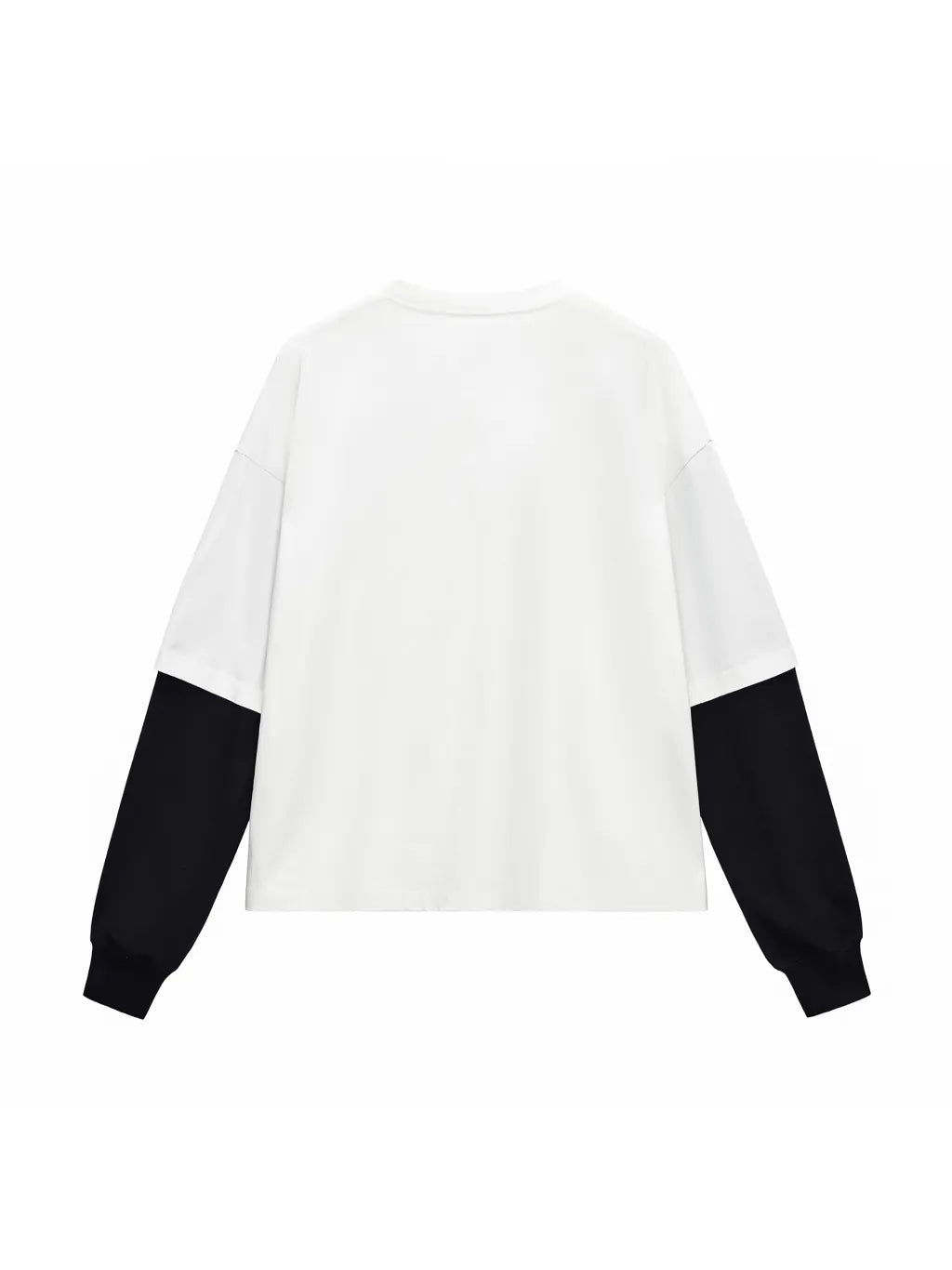 LUXURY TERMINAL - Layered Contrast Sleeve Cotton T-Shirt