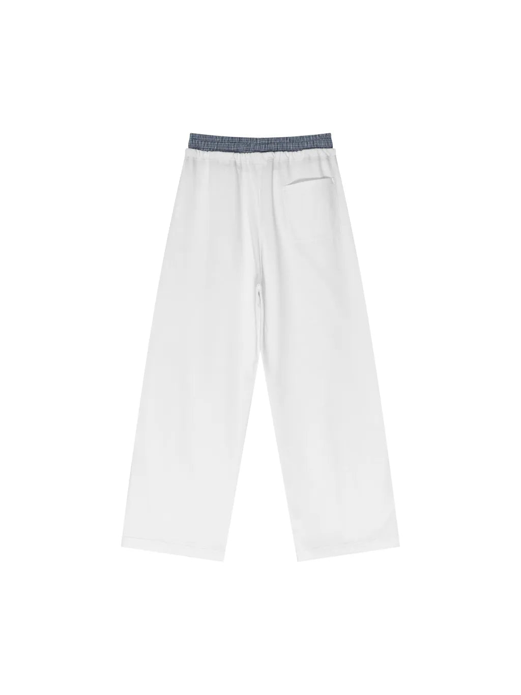LUXURY TERMINAL - Plaid Contrast Waist Pants