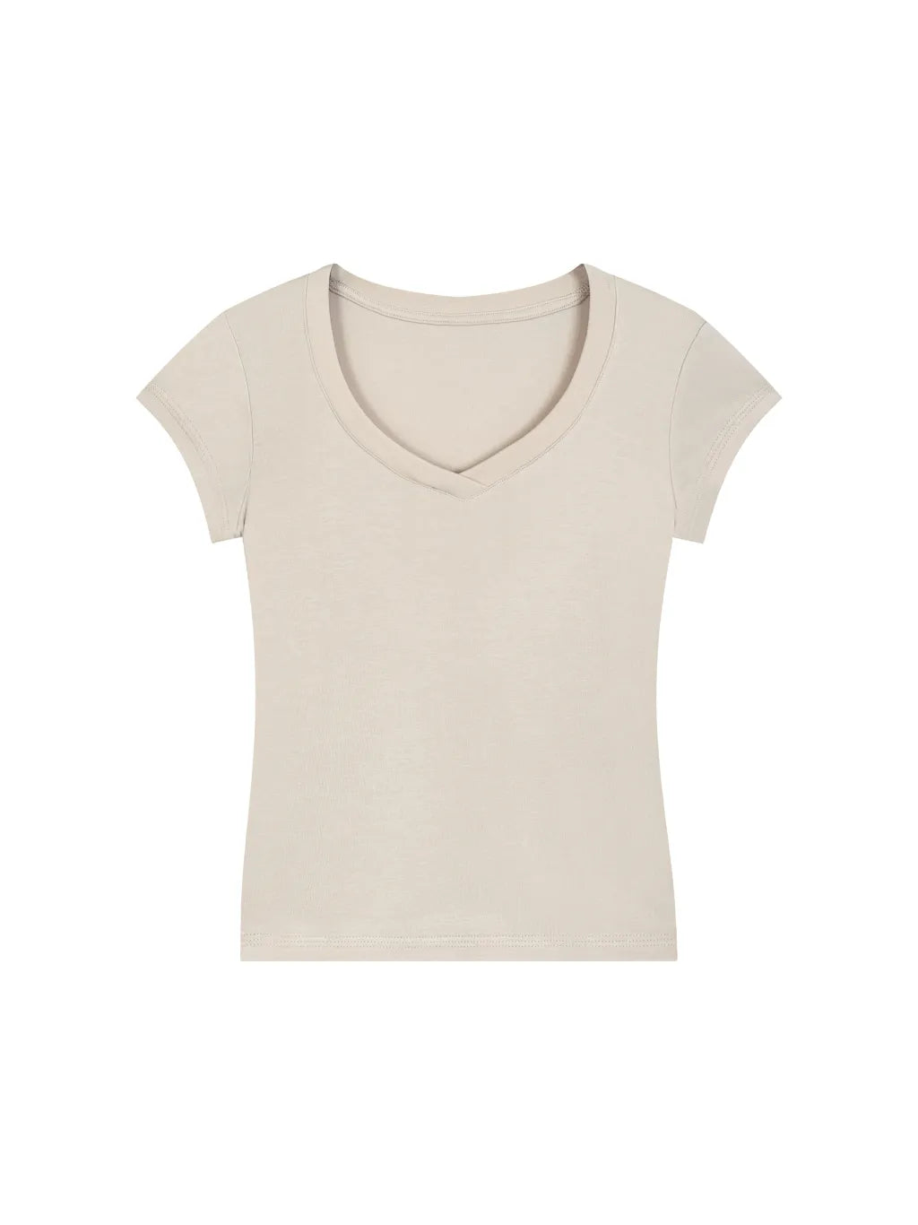 LUXURY TERMINAL - Essential V-Neck Bodycon T-Shirt