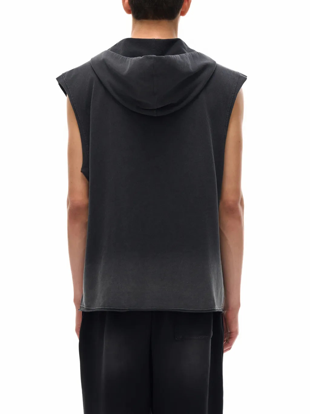 LUXURY TERMINAL - Vintage Washed Zip-Up Hooded Tank Top