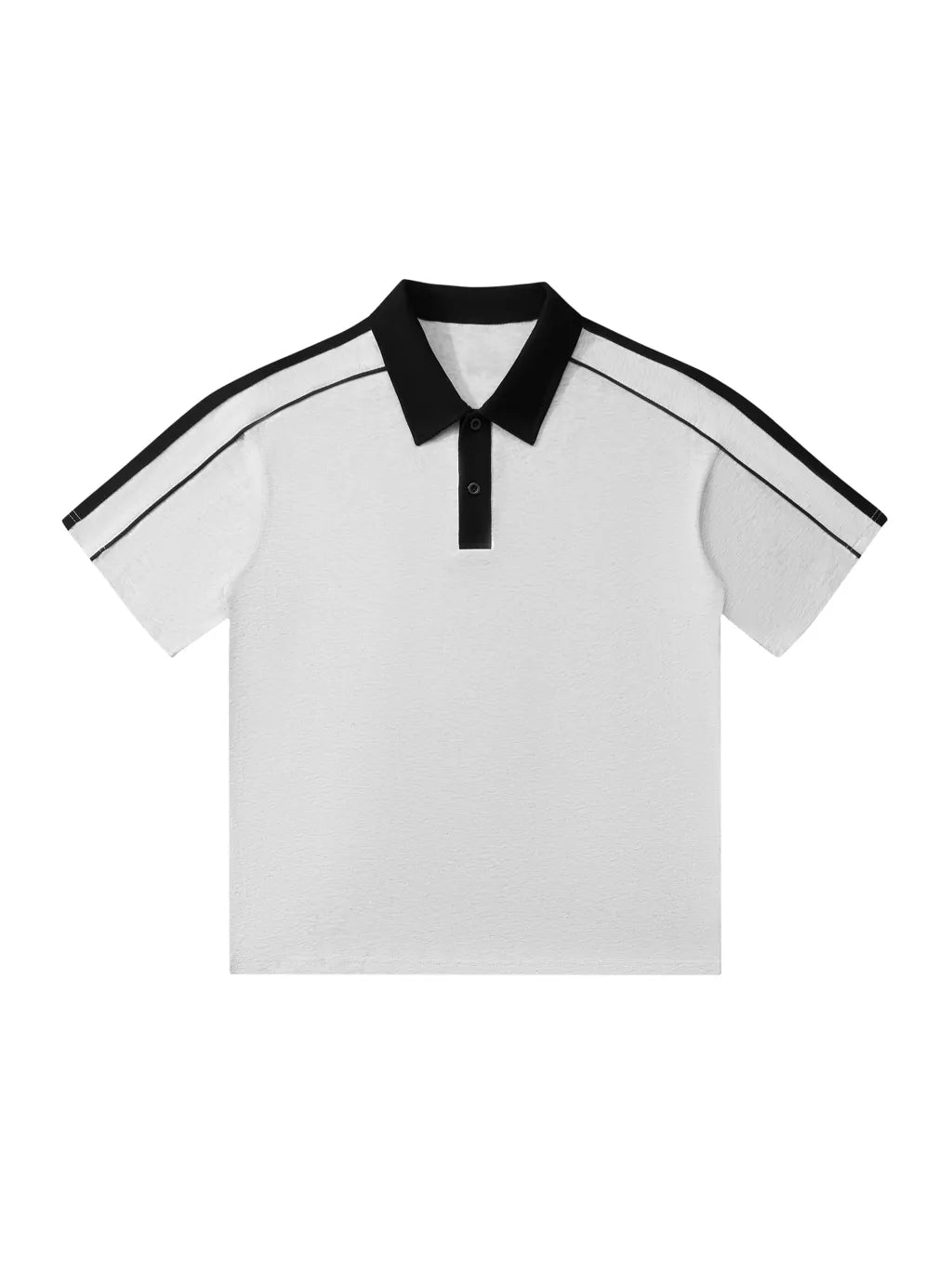 LUXURY TERMINAL - Contrast Collar Short-Sleeve Polo Shirt
