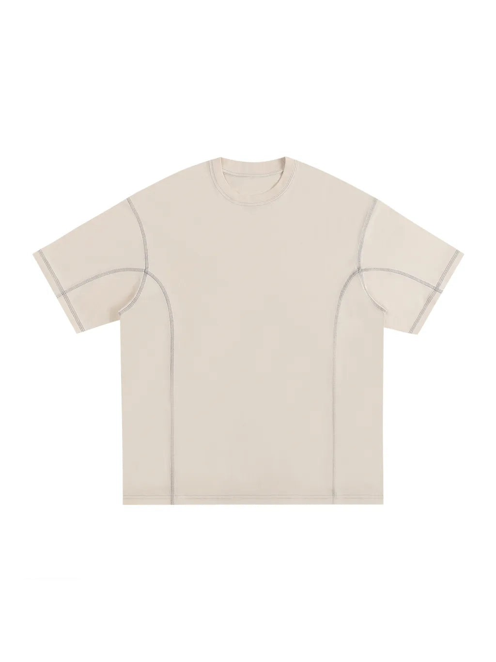 LUXURY TERMINAL - Streetwear Contrast-Stitched Cotton T-Shirt