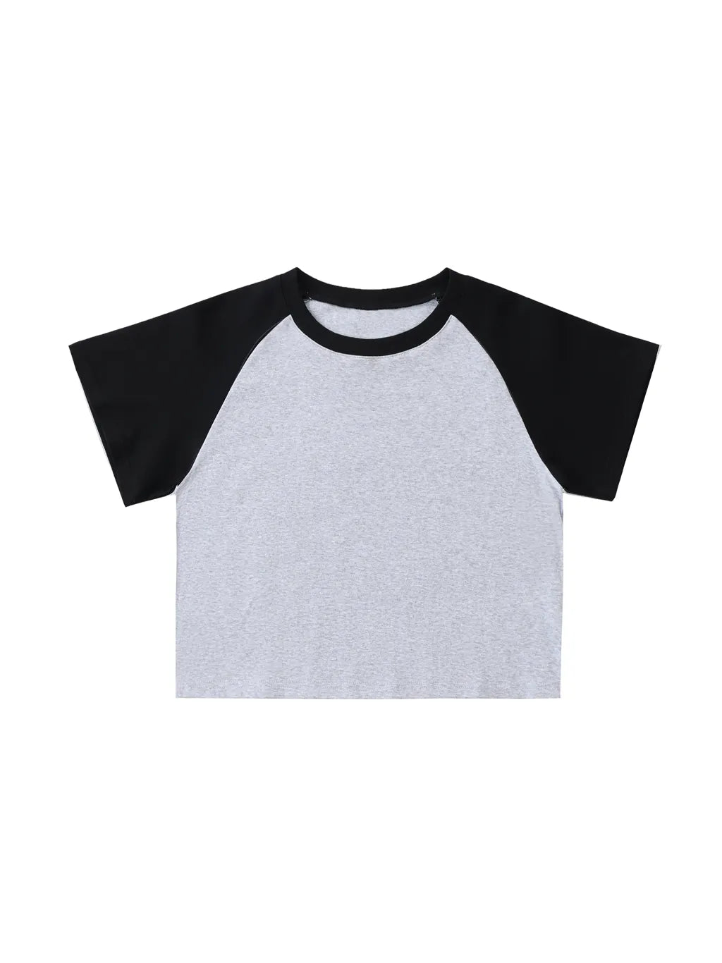 LUXURY TERMINAL - Color-Blocked Raglan Sleeve Crop Top