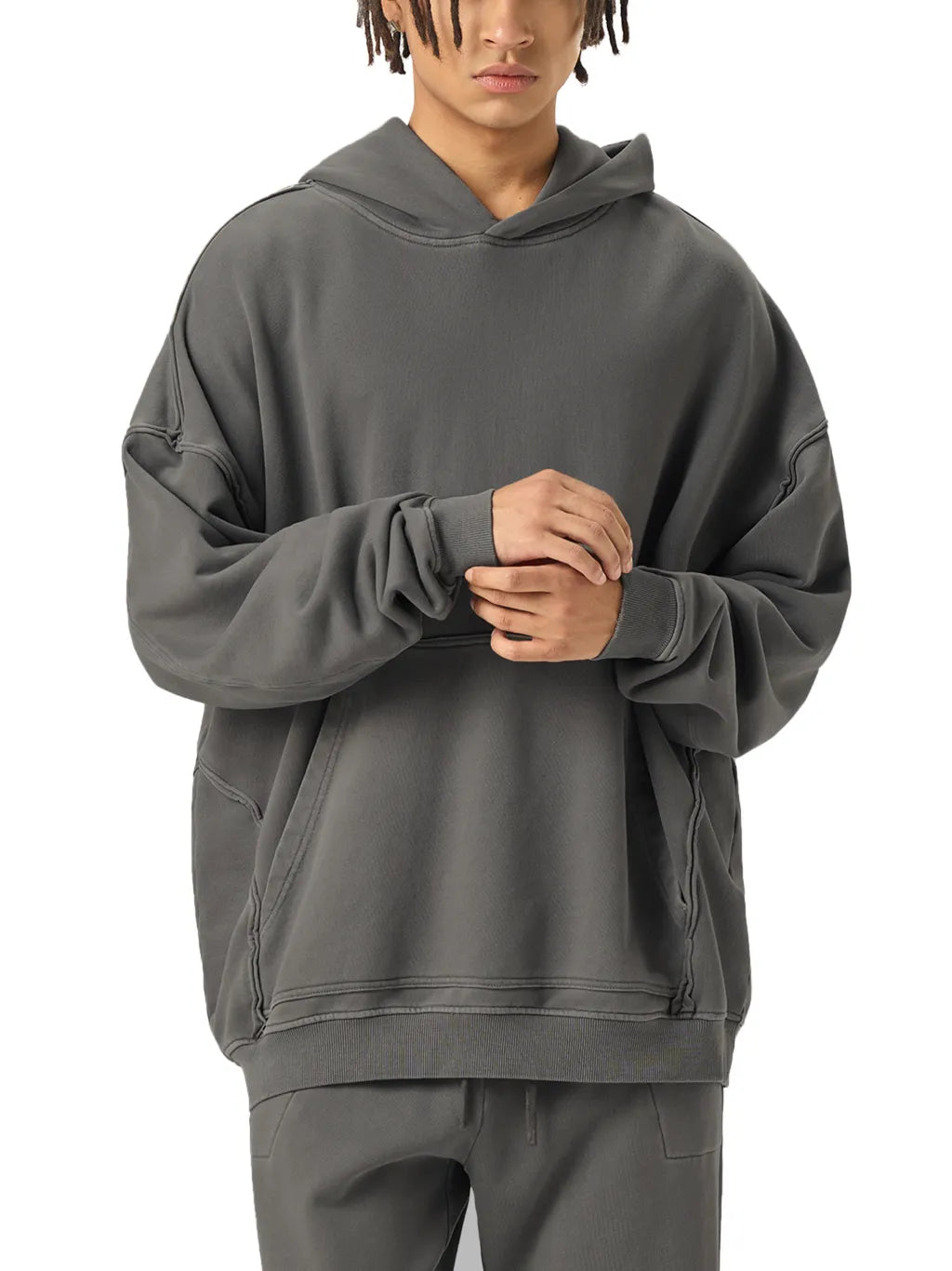 LUXURY TERMINAL - Raw-Seam Enzyme Washed Hoodie