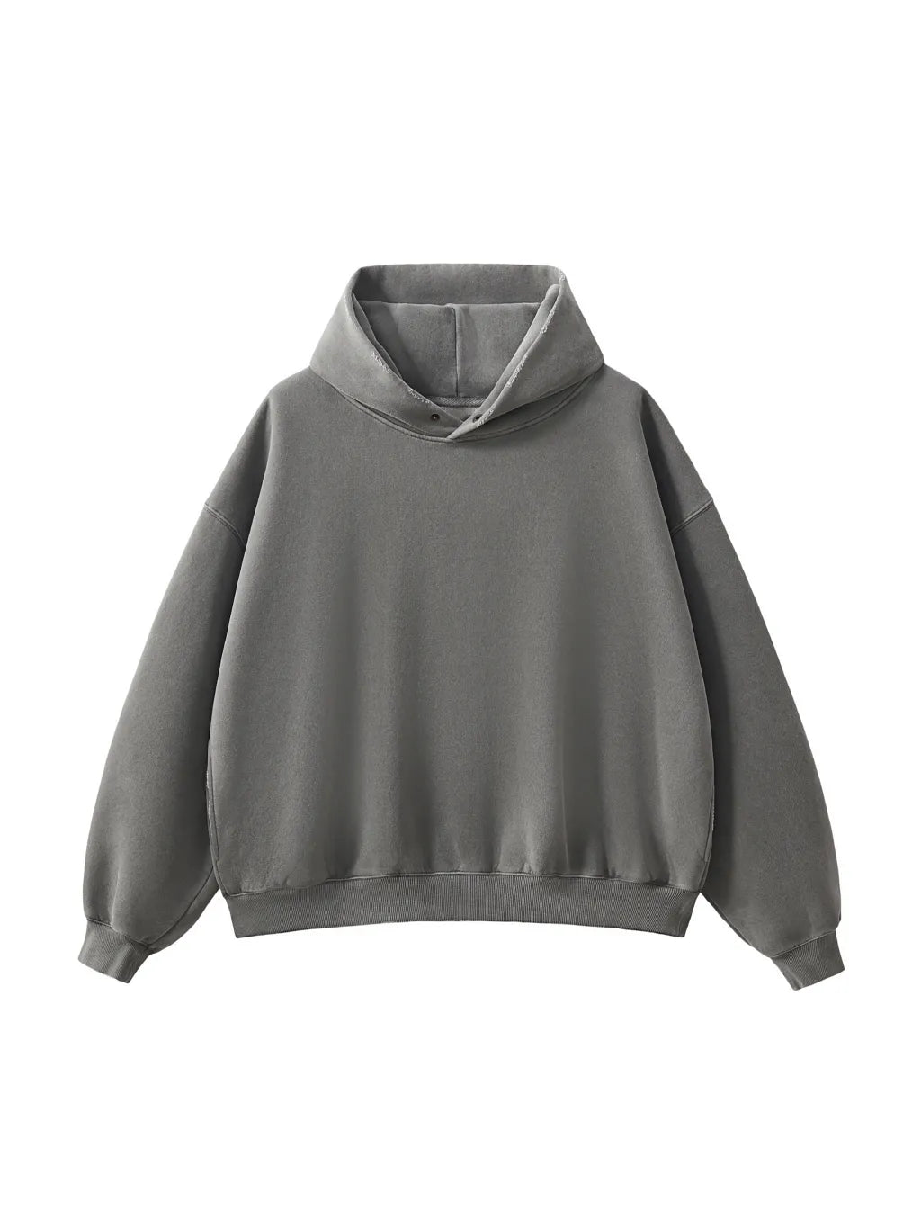 LUXURY TERMINAL - Frayed Enzyme Washed Fleece Hoodie