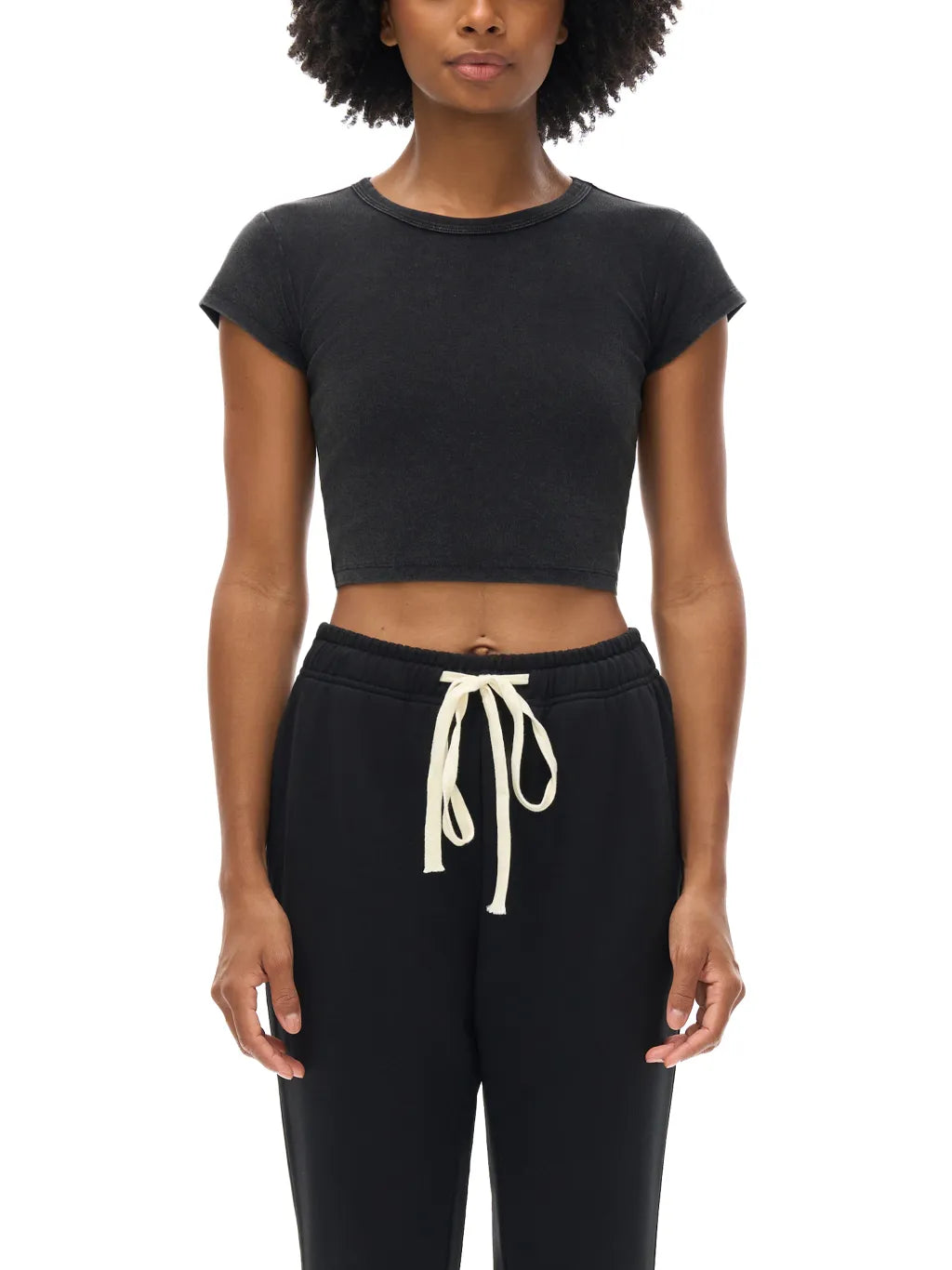 LUXURY TERMINAL - Snow Washed Crop Top