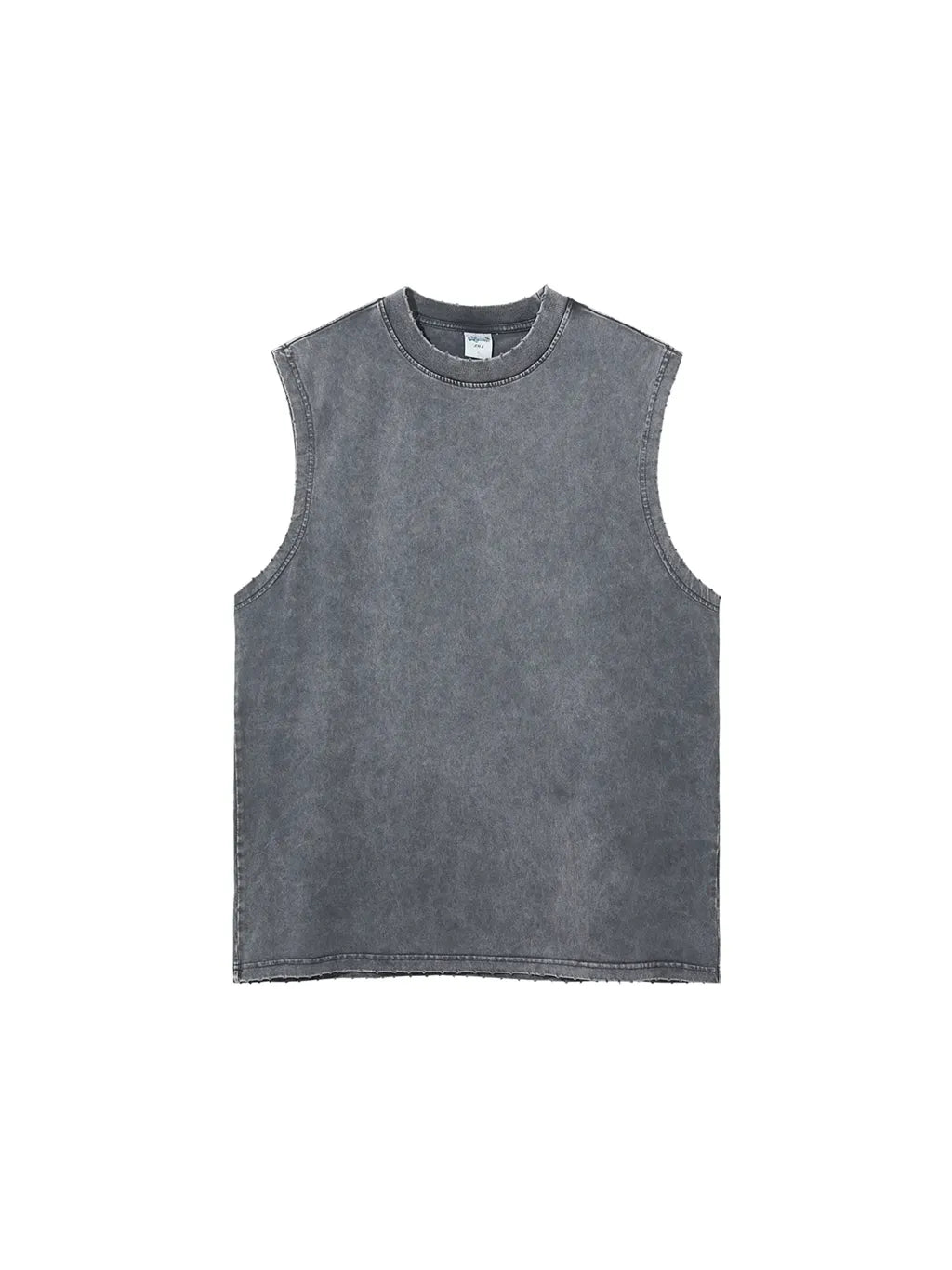 LUXURY TERMINAL - Snow Washed Frayed Hem Tank Top
