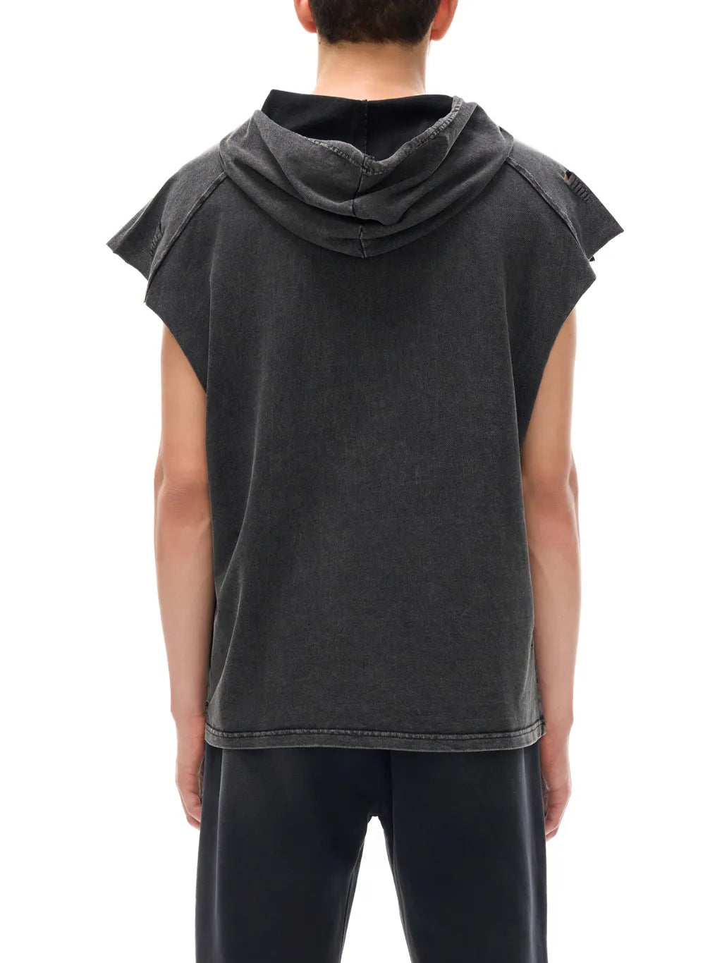 LUXURY TERMINAL - Snow Washed Boxy Hooded Tank Top
