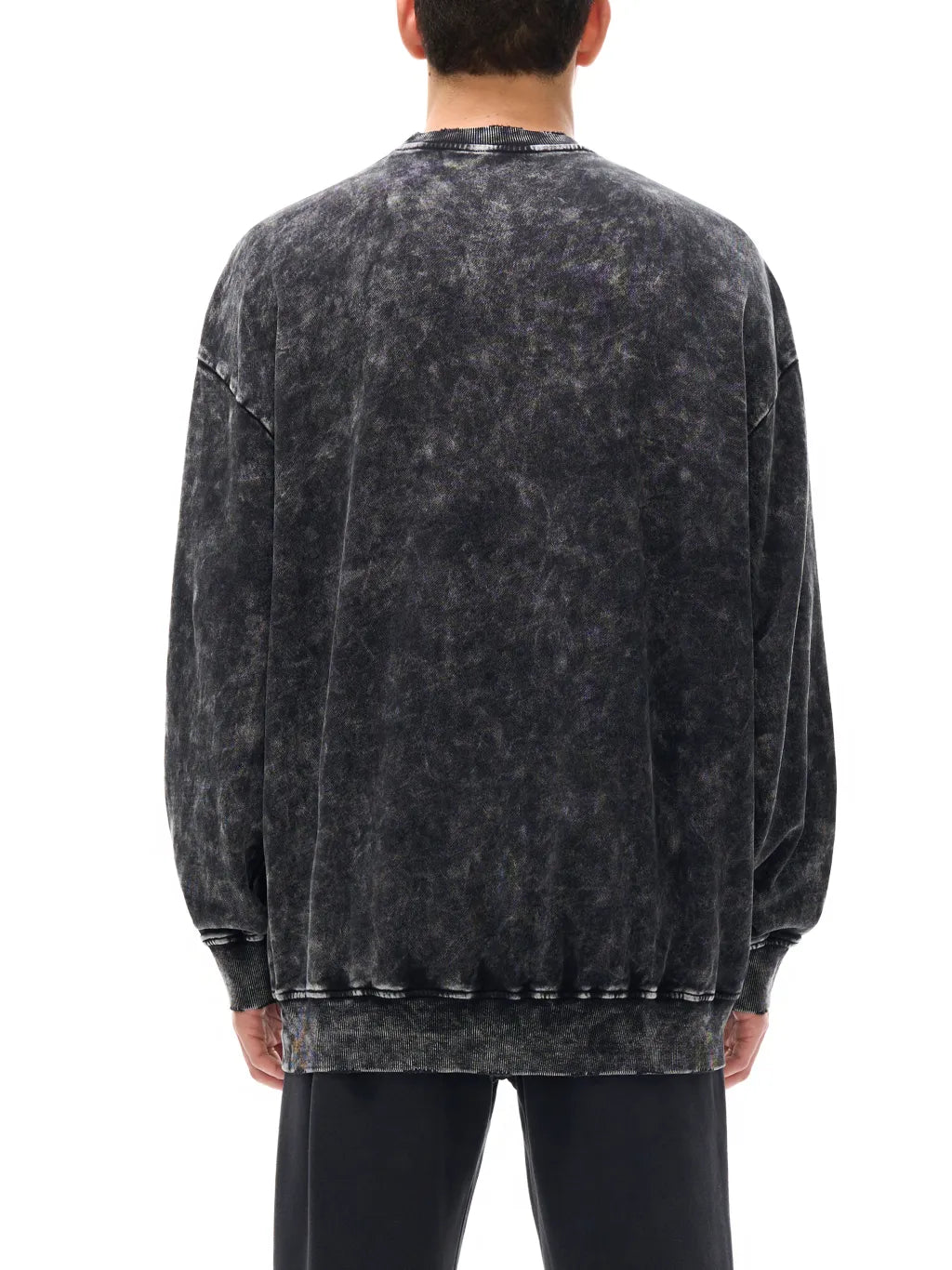 LUXURY TERMINAL - Snow Washed Hand-Frayed Sweatshirt
