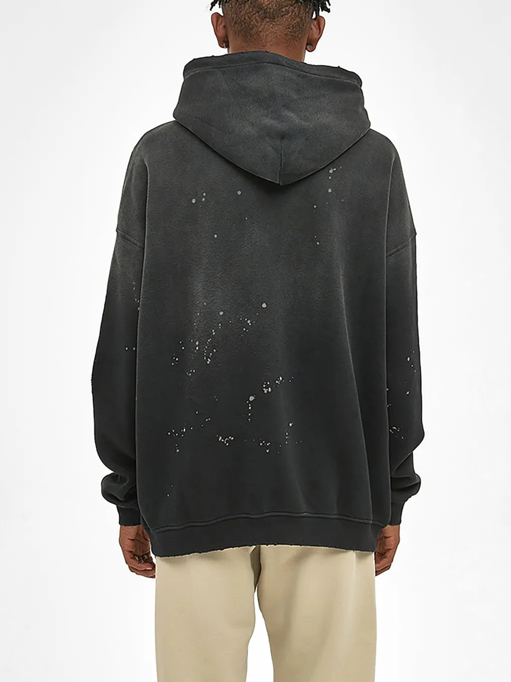 LUXURY TERMINAL - Vintage Washed Frayed Fleece Hoodie