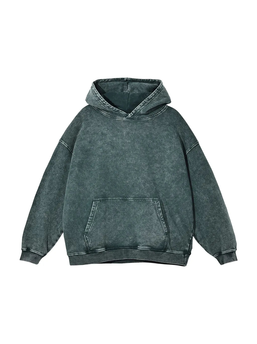 LUXURY TERMINAL - Snow Washed Loose Cotton Hoodie