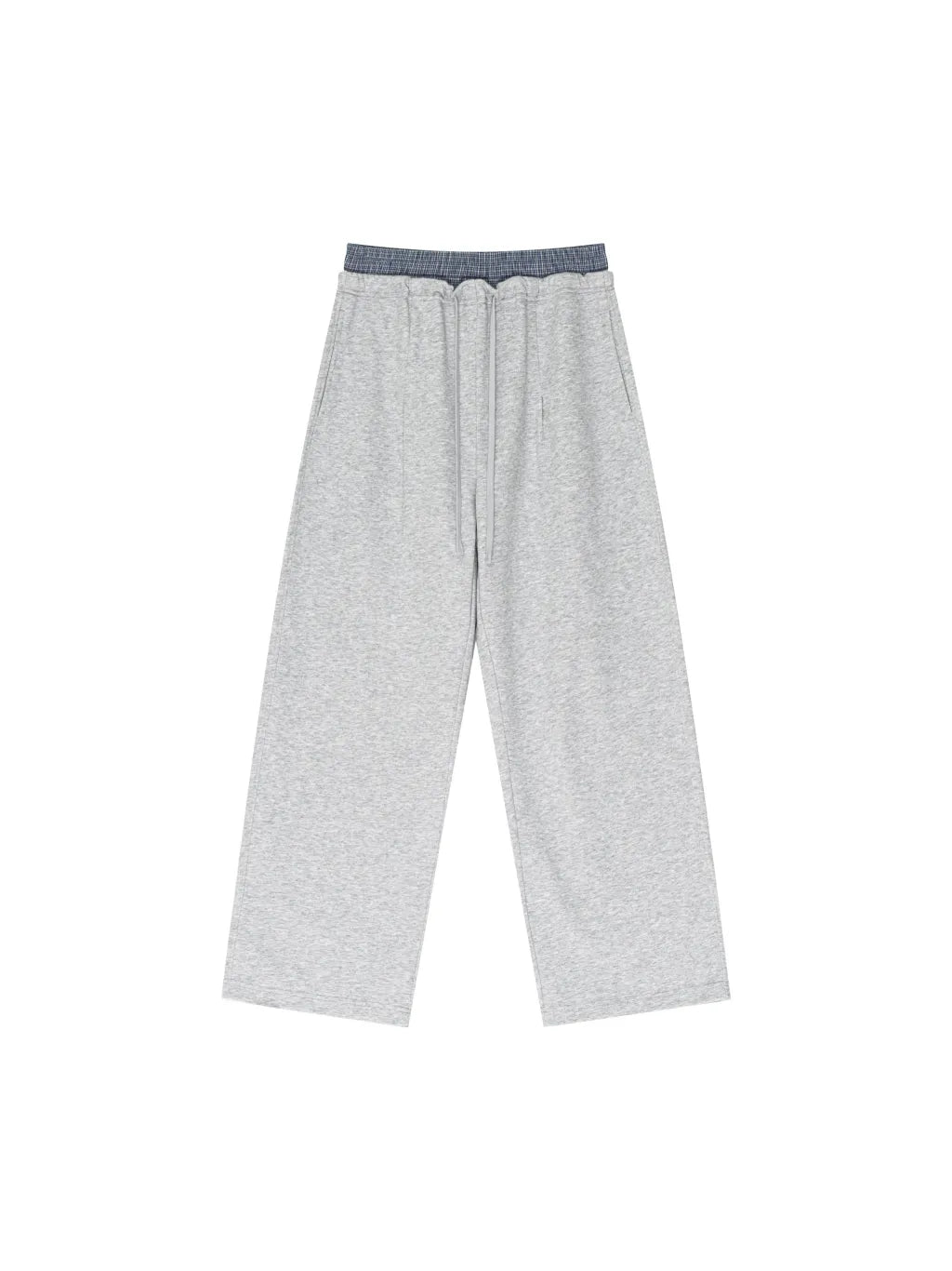 LUXURY TERMINAL - Plaid Contrast Waist Pants