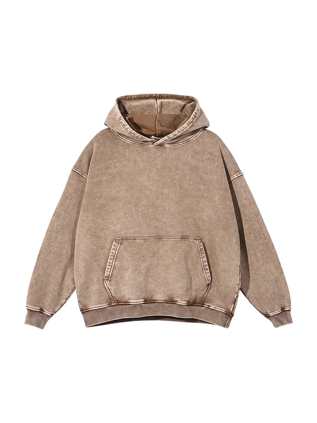 LUXURY TERMINAL - Snow Washed Loose Cotton Hoodie