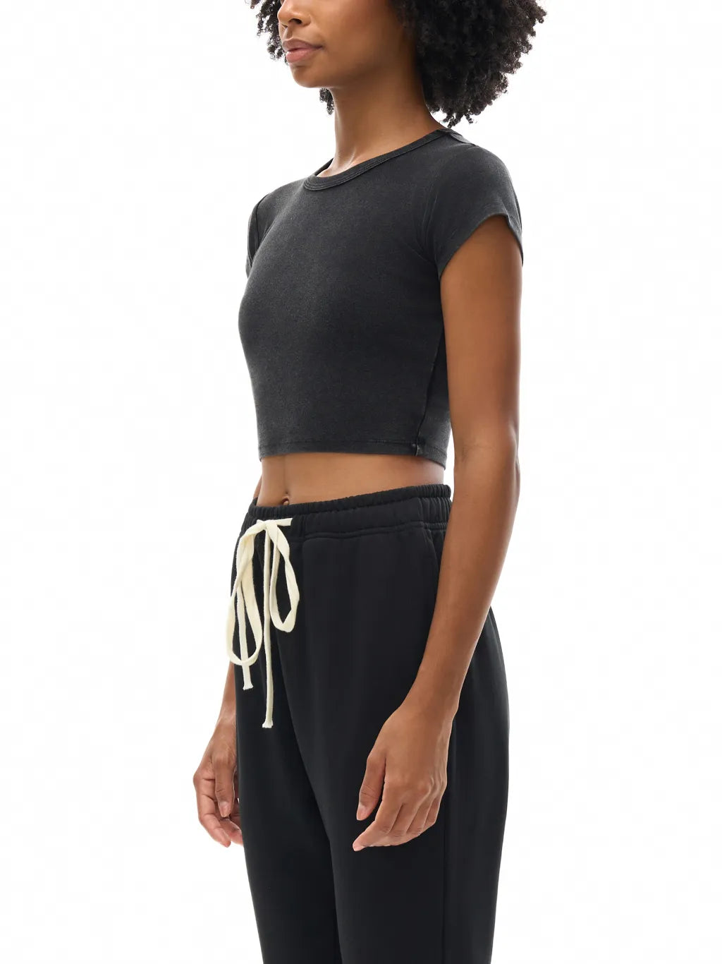 LUXURY TERMINAL - Snow Washed Crop Top