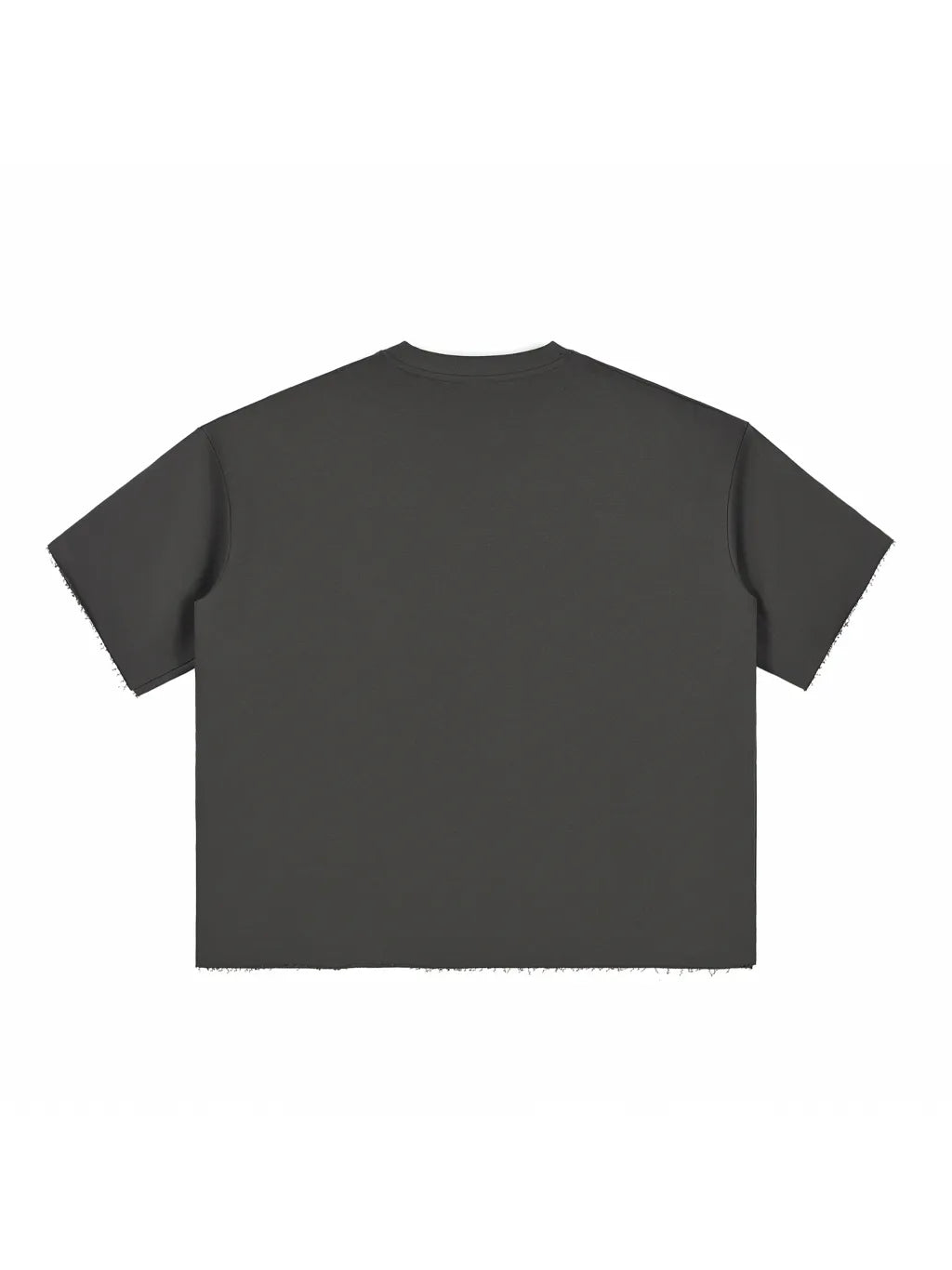 LUXURY TERMINAL - Boxy Half-Sleeve Raw-Edge T-Shirt
