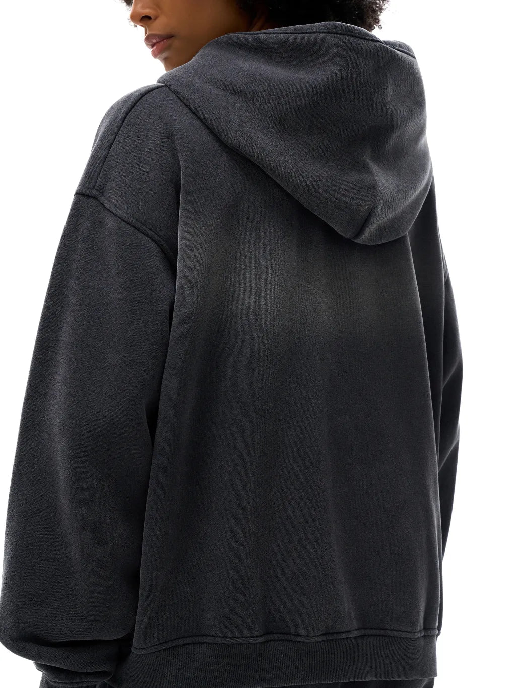 LUXURY TERMINAL - Sunfade Two-way Zipper Boxy Fleece Hoodie