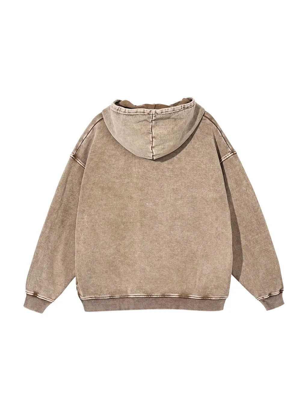 LUXURY TERMINAL - Snow Washed Loose Cotton Hoodie