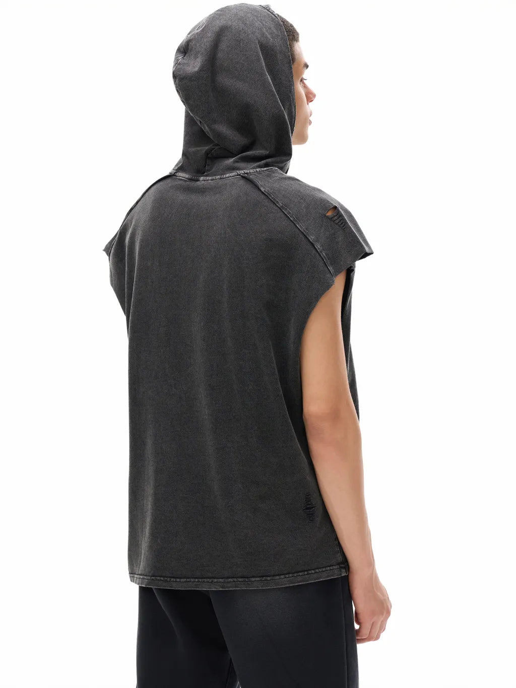 LUXURY TERMINAL - Snow Washed Boxy Hooded Tank Top