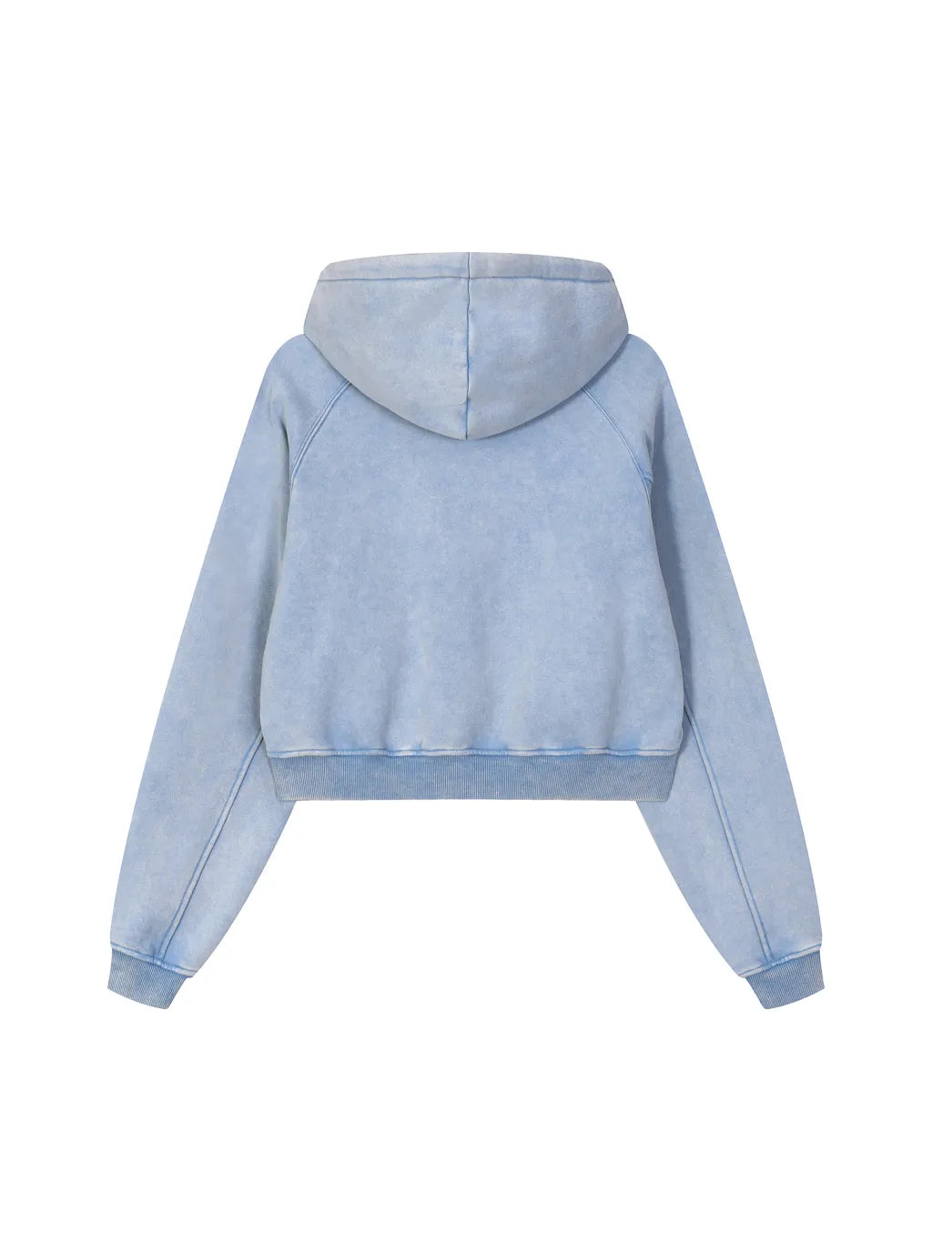 LUXURY TERMINAL - Snow Washed Cropped Hoodie