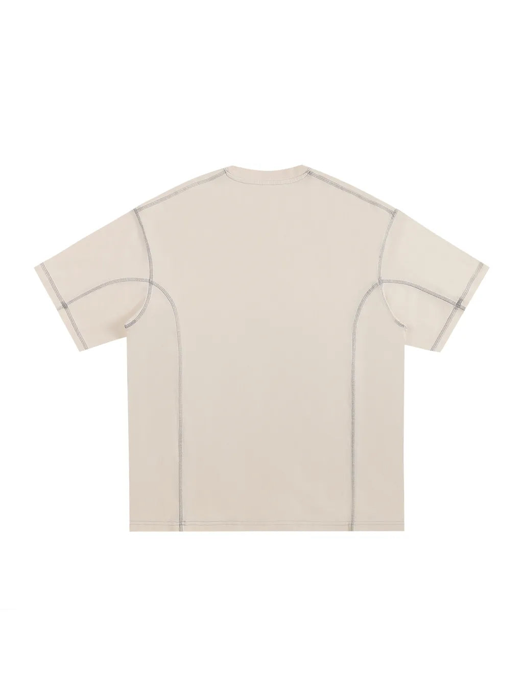 LUXURY TERMINAL - Streetwear Contrast-Stitched Cotton T-Shirt