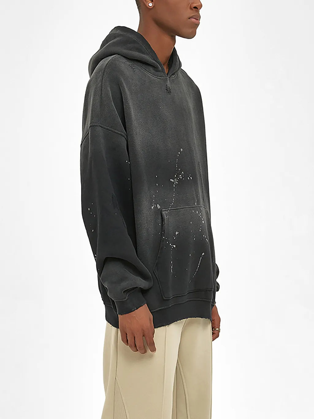 LUXURY TERMINAL - Vintage Washed Frayed Fleece Hoodie