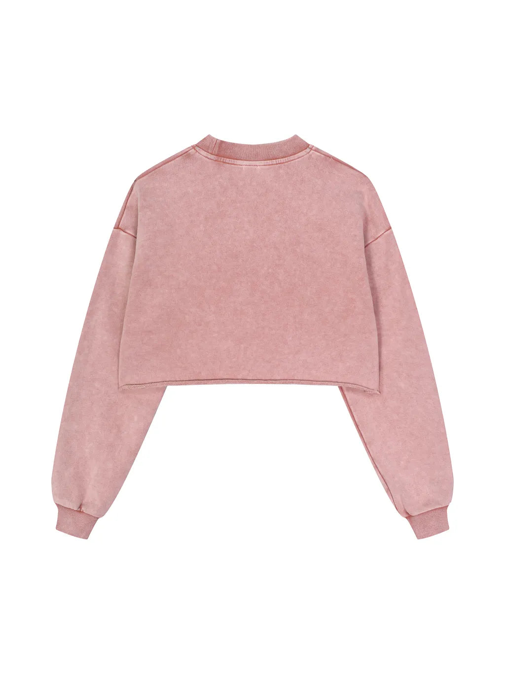 LUXURY TERMINAL - Snow Washed Raw Edge Cropped Sweatshirt