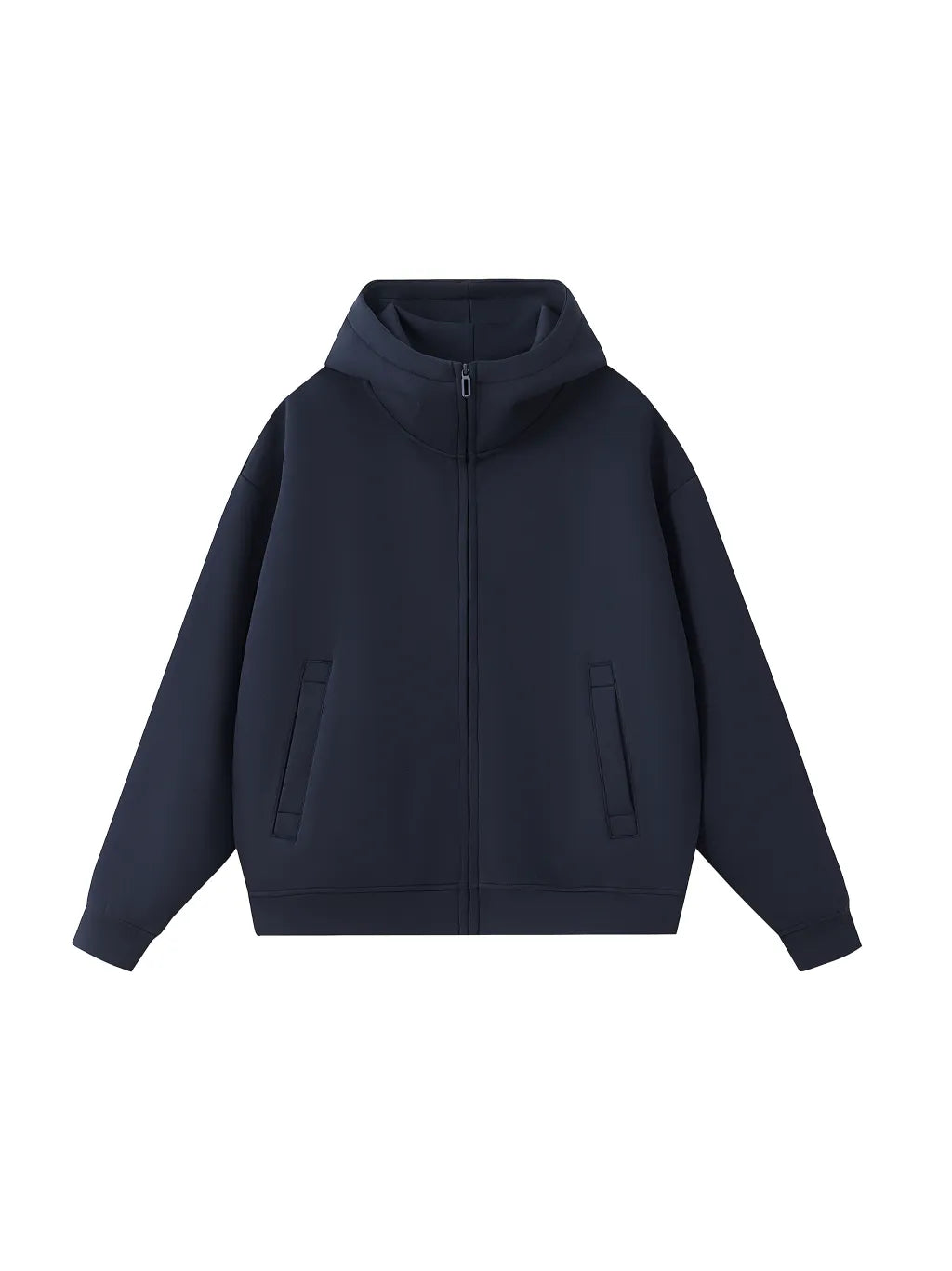 LUXURY TERMINAL - Essential Heavyweight High Neck Zip-Up Hoodie
