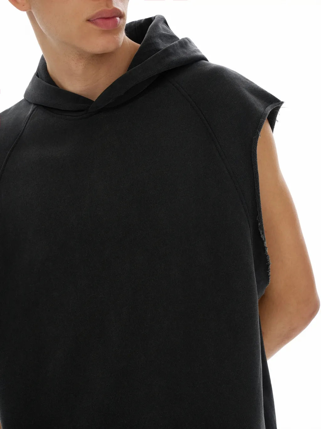 LUXURY TERMINAL - Snow Washed Sleeveless Hoodie