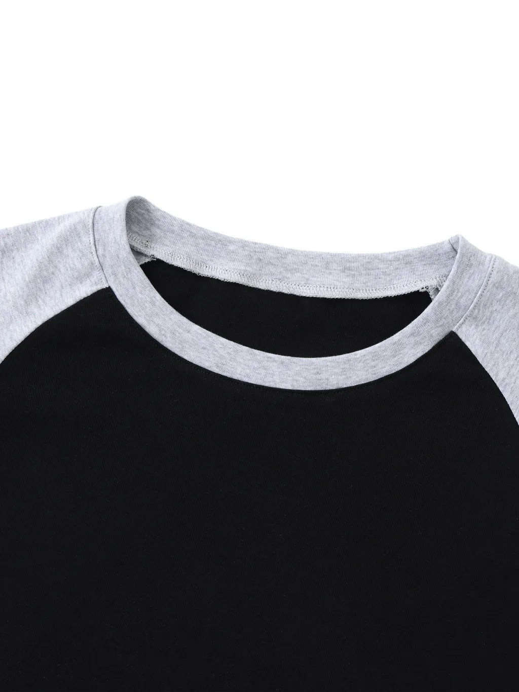 LUXURY TERMINAL - Color-Blocked Raglan Sleeve Crop Top