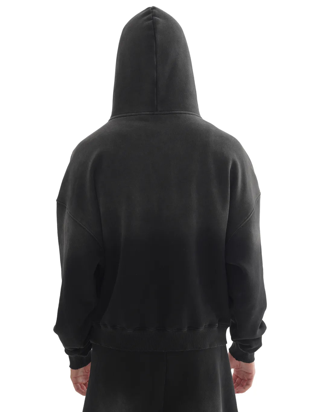LUXURY TERMINAL - Frayed Sunfade Boxy Fleece Hoodie