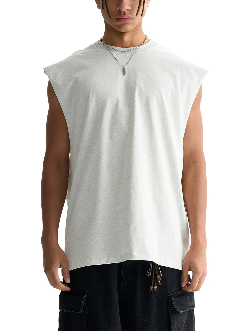 LUXURY TERMINAL - Raw Edge Cotton Tank Top