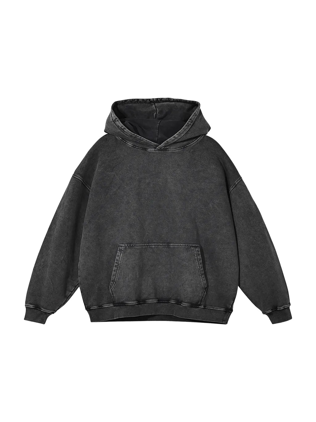 LUXURY TERMINAL - Snow Washed Loose Cotton Hoodie