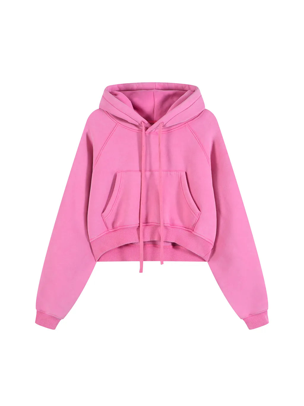 LUXURY TERMINAL - Snow Washed Cropped Hoodie