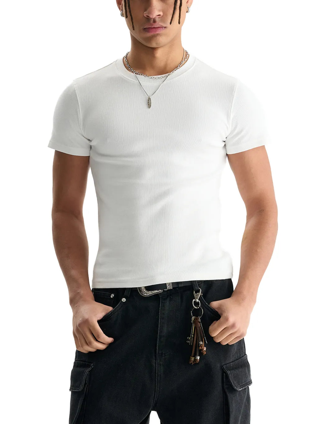 LUXURY TERMINAL - Men's Bodycon Ribbed Crop Top