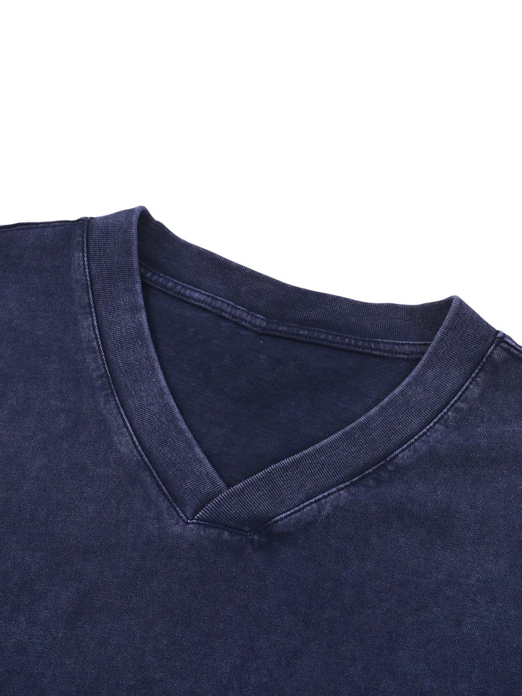 LUXURY TERMINAL - Snow Washed V-Neck Cotton T-Shirt