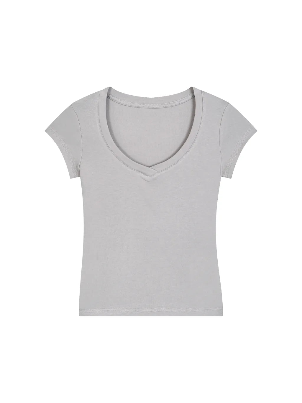 LUXURY TERMINAL - Essential V-Neck Bodycon T-Shirt