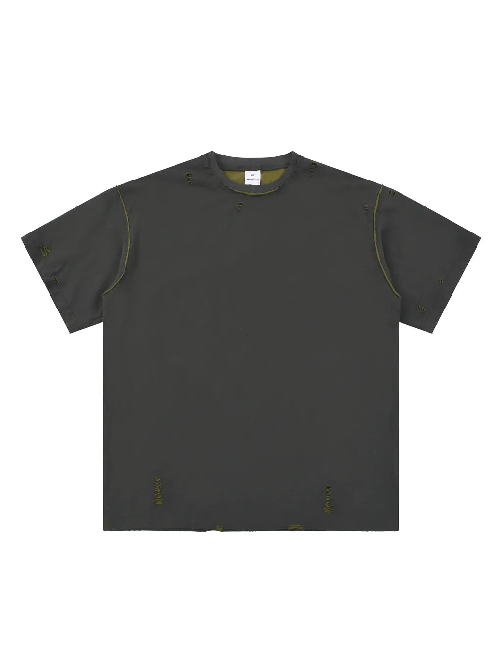 LUXURY TERMINAL - Hand-frayed Reversible T-shirt