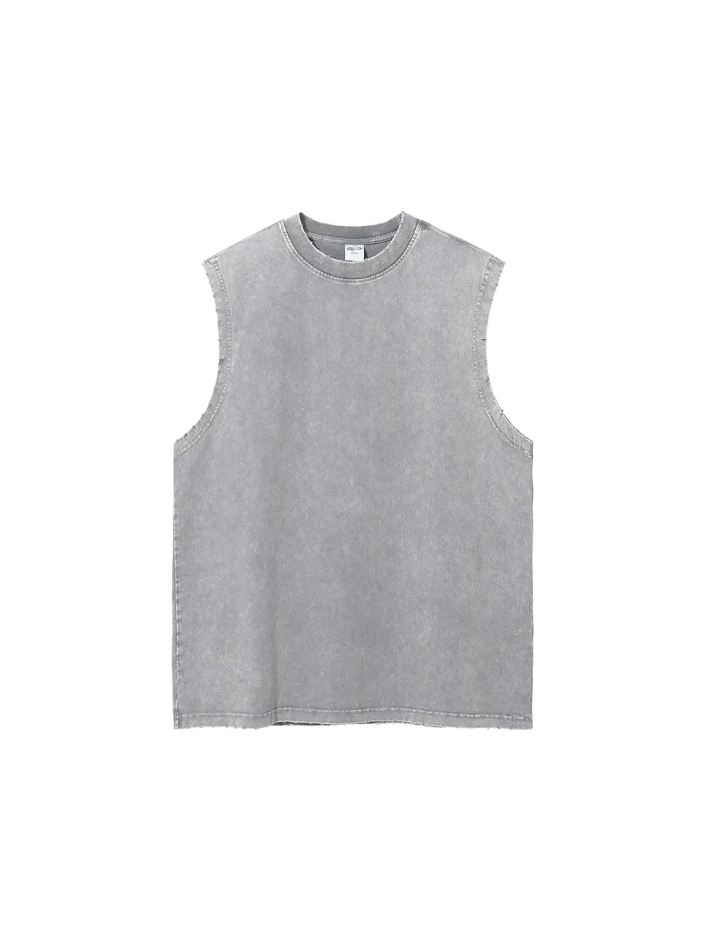 LUXURY TERMINAL - Snow Washed Frayed Hem Tank Top