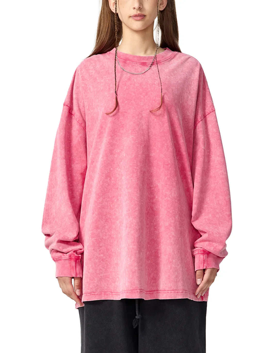 LUXURY TERMINAL - Snow Washed Frayed Edge T-Shirt